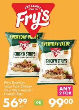 Save Fry's Everyday Value Pack Chicken Style Strips Regular/Chunky offer