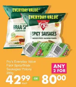 Save Fry's Everyday Value Pack Spicy/Braai Sausages/ Polony offer