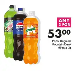 Save Pepsi Regular/Mountain Dew/Mirinda 2lt offer