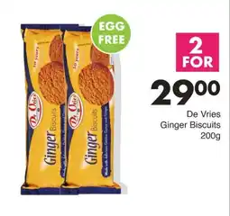 Save De Vries Ginger Biscuits offer