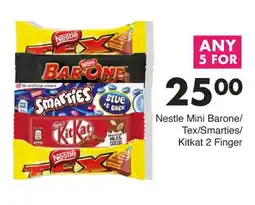 Save Nestle Mini Barone/Tex/Smarties/Kitkat 2 Finger offer