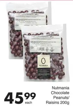 Save Nutmania Chocolate Peanuts/Raisins offer