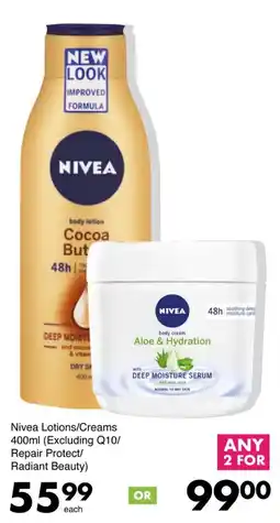 Save Nivea Lotions/Creams 400ml offer