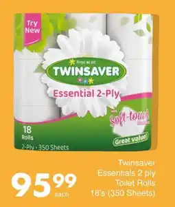 Save Twinsaver Essentials 2 ply Toilet Rolls offer