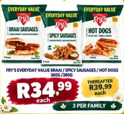 Take 'n Pay Fry's Everyday Value Braai / Spicy Sausages / Hot Dogs offer