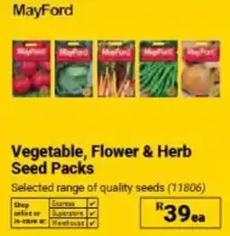 Builders Warehouse MayFord Vegetable, Flower & Herb Seed Packs offer