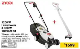 Builders Warehouse RYOBI 1200 W Lawnmower & 300 W Trimmer Kit offer