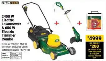 TRIMTECH 2400 W Electric Lawnmower & 650 W Electric Trimmer Combo