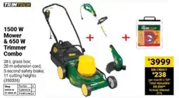 Builders Warehouse 1500 W Mower & 650 W Trimmer Combo offer