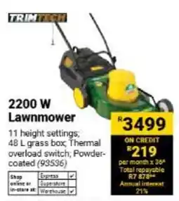 Builders Warehouse TrimTech 2200 W Lawnmower offer