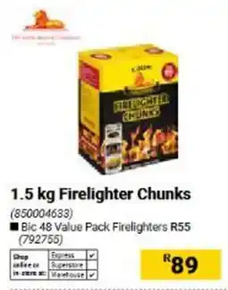 Builders Warehouse Firelighter Chunks offer