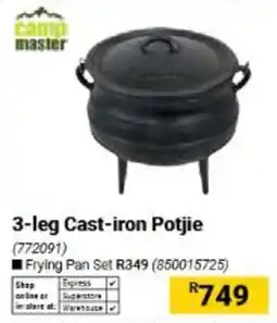 Builders Warehouse Camp Master 3-leg Cast-iron Potjie offer