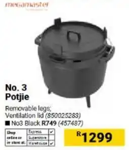 Builders Warehouse megamaster No. 3 Potjie offer
