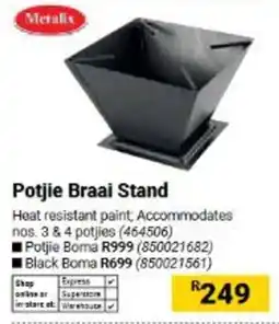 Builders Warehouse Potjie Braai Stand offer