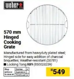 Builders Warehouse Weber 570 mm Hinged Cooking Grate offer