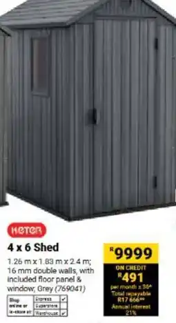 Builders Warehouse HETOR 4 x 6 Shed offer