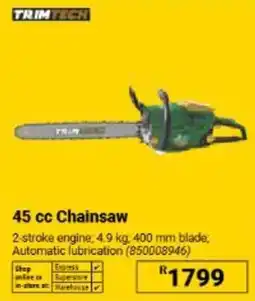 Builders Warehouse TRIMTECH 45 cc Chainsaw offer