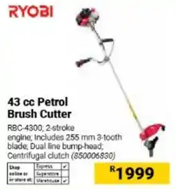 Builders Warehouse RYOBI 43 cc Petrol Brush Cutter offer
