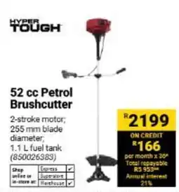Builders Warehouse Hyper Tough 52 cc Petrol Brushcutter offer