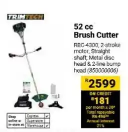 Builders Warehouse TrimTech 52 cc Brush Cutter offer