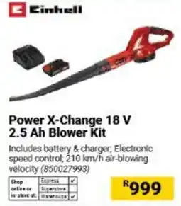 Builders Warehouse Einhell Power X-Change 18 V 2.5 Ah Blower Kit offer