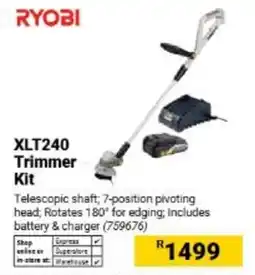 Builders Warehouse RYOBI XLT240 Trimmer Kit offer