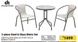 Builders Warehouse 3-piece Steel & Glass Bistro Set offer