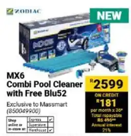 Builders Warehouse Zodiac MX6 Combi Pool Cleaner offer
