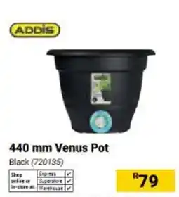 Builders Warehouse ADDIS 440 mm Venus Pot Black offer