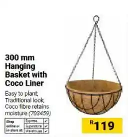 Builders Warehouse Hanging Basket with Coco Liner offer