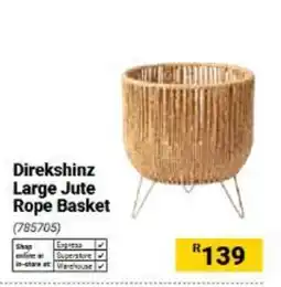 Builders Warehouse Direkshinz Large Jute Rope Basket offer