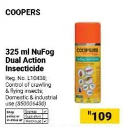 Builders Warehouse COOPERS 325 ml NuFog Dual Action Insecticide offer