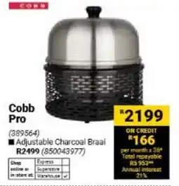 Builders Warehouse Cobb Pro Adjustable Charcoal Braai offer