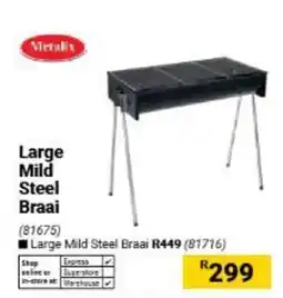 Builders Warehouse Metalix Large Mild Steel Braai offer