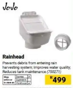 Builders Warehouse JoJo Rainhead offer