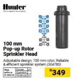 Builders Warehouse Hunter 100 mm Pop-up Rotor Sprinkler Head offer