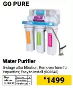 Builders Warehouse Water Purifier GO PURE offer