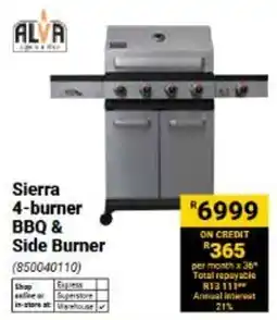 Builders Warehouse Sierra 4-burner BBQ & Side Burner offer