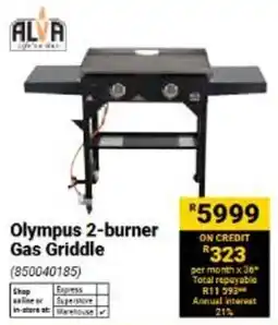Builders Warehouse Olympus 2-burner Gas Griddle offer