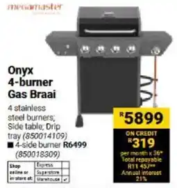 Builders Warehouse Onyx 4-burner Gas Braai offer