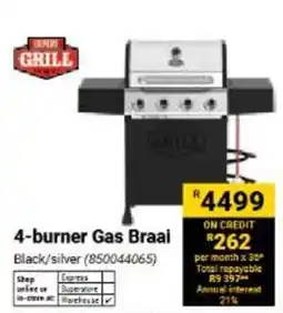 Builders Warehouse BRAAI GRILL 4-burner Gas Braai offer