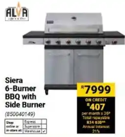 Builders Warehouse Sierra 6-Burner BBQ with Side Burner offer