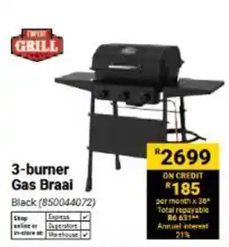 Builders Warehouse Empire Grill 3-burner Gas Braai offer