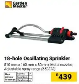 Builders Warehouse Garden Master 18-hole Oscillating Sprinkler offer