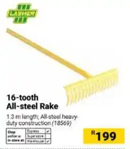 Builders Warehouse Lasher 16-tooth All-steel Rake offer