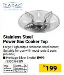 Builders Warehouse Stainless Steel Power Gas Cooker Top offer