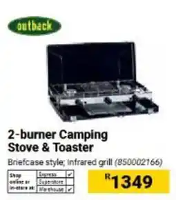 Builders Warehouse outback 2-burner Camping Stove & Toaster offer