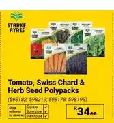 Builders Warehouse Tomato, Swiss Chard & Herb Seed Polypacks offer