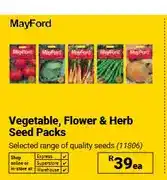 Builders Warehouse Vegetable, Flower & Herb Seed Packs offer