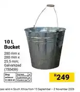 Builders Warehouse 10 L Bucket Galvanized offer